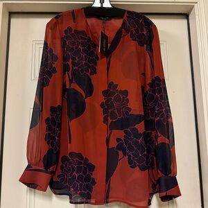 Long sleeve sheer blouse